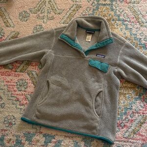 Cozy Fleece Jacket with Teal Trim
